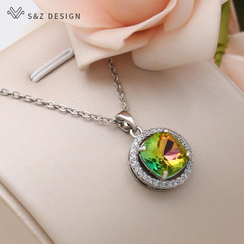 Модное ожерелье с подвеской из розового золота и квадратным кристаллом для женщин, свадебное украшение из кубического циркония, подарок