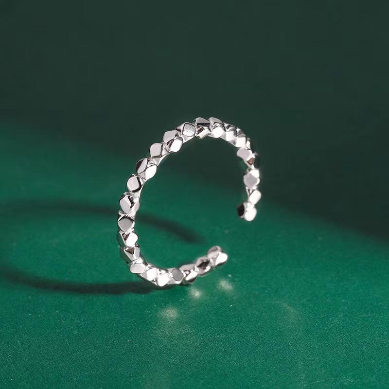 Несколько колец Женский дизайн ручной работы Геометрическая режущая поверхность Ромб Маленький квадрат Открытое кольцо на указательный палец