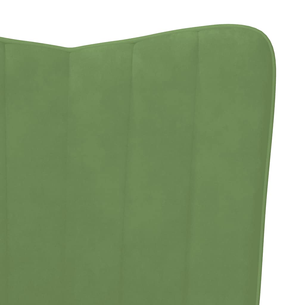 Relaxation Armchair with Footstool Light Green Velvet