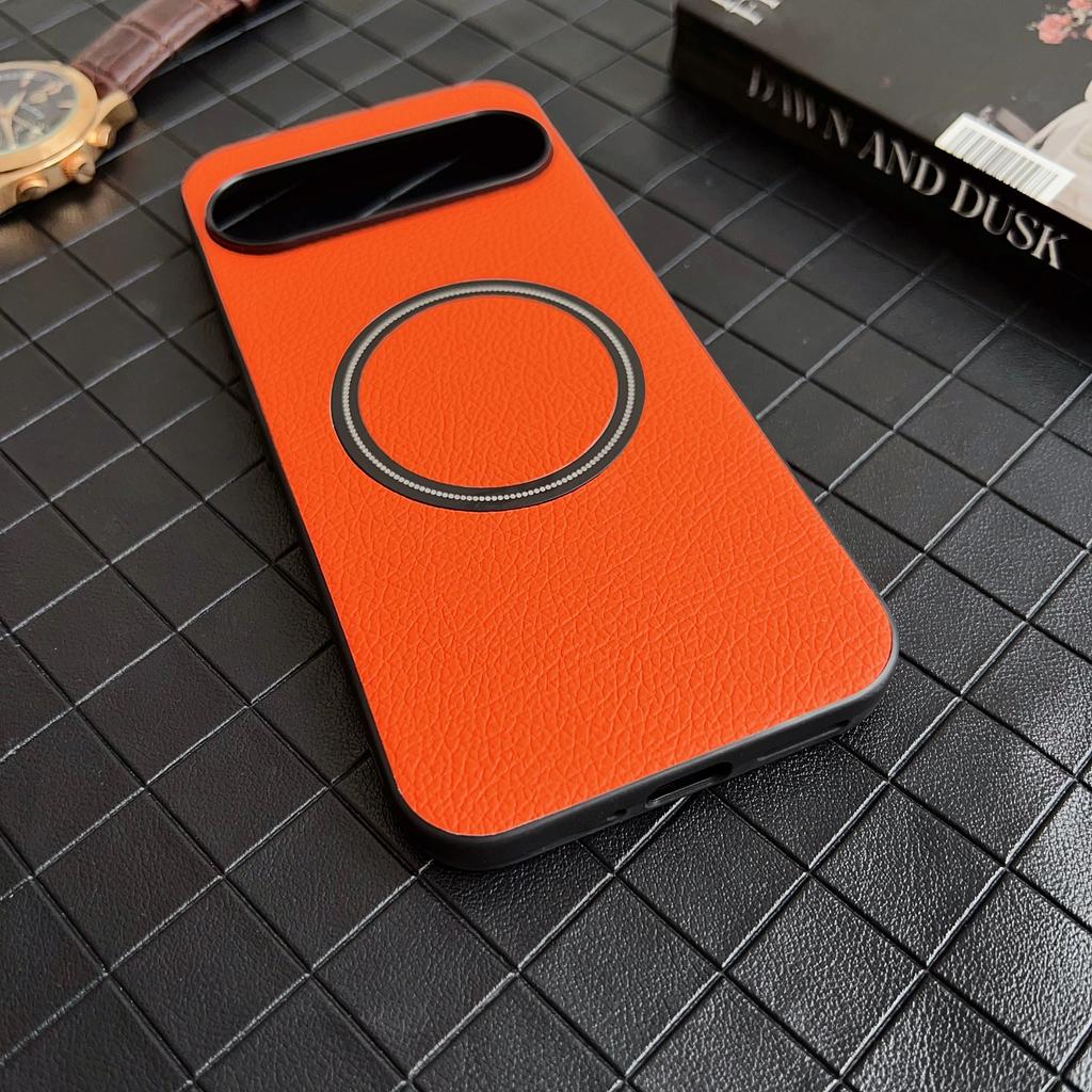 Кожаная текстура личи для магнитного чехла Magsafe для Google Pixel 9 8 7 6 8A 7A 6A 5A XL Pro с беспроводной зарядкой, противоударный чехол