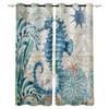 Sea Turtle Ocean Creature Landscape Blackout Curtains For Living Room Bedroom Window Treatment Blinds Drapes Kitchen Curtains