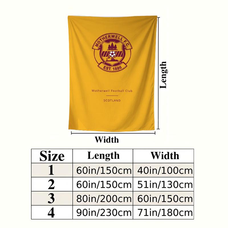 Motherwell FC Wall Tapestry Aesthetic Wall Hanging Printed Fabric Blanket Decorative Tapestries for Bedroom Living Room Home Decor