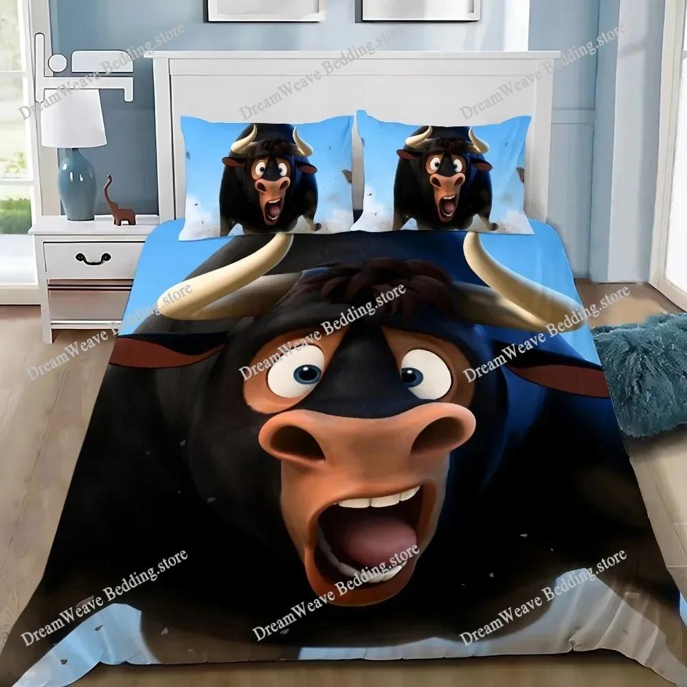 Пододеяльник Фердинанд 3D Изысканный Мультяшный Крупный Рогатый Скот Цифровая Печать Комплект Постельного Белья Одеяло Кровать Молодежь Домашний Декор Дети Мальчики Подарок