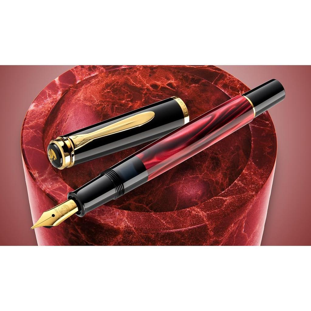 Pelikan EF Extra Fine Classic Red Marble Fountain Pen M200 Limited Edition Officially Imported