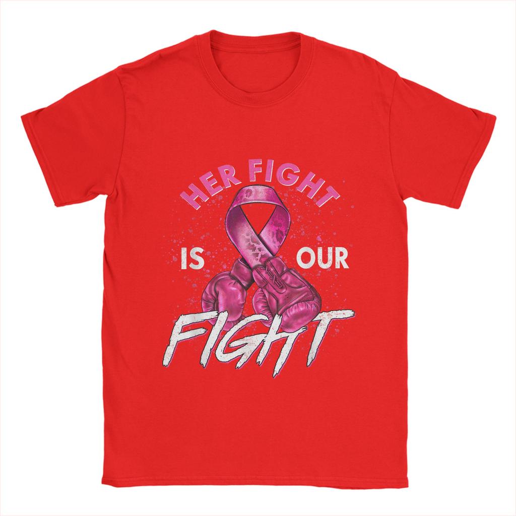 Vintage Fight Is Our Fight Breast Cancers  T-Shirt Men O Neck Cotton T Shirts  Short Sleeve Tees Plus Size Clothing