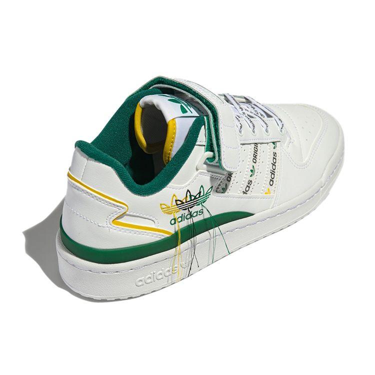 Adidas Оригинальные кроссовки Originals Forum Low на липучках с низким верхом для скейтбординга, унисекс, белые/зеленые, GX3001