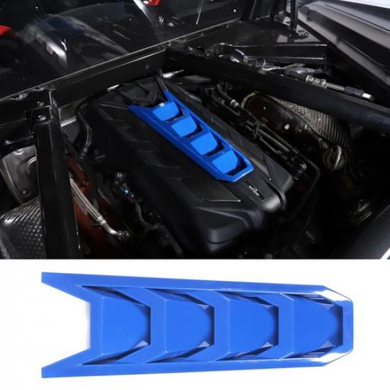 ABS Blue Engine Shroud Cover Panel Cover Trim For Corvette C8 -2025