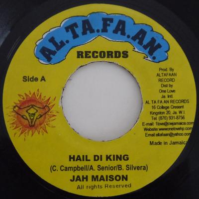 7-дюймовая пластинка JAH MASON - Hail Di King NONE Al.Ta.Fa.An. 2004 Ямайка Регги, Ска и Даб Б/У