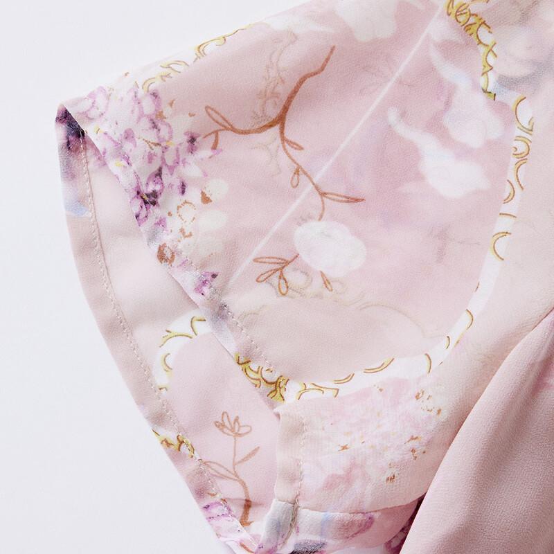 Платье миди А-силуэта из шифона с принтом для женщин Paster