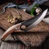 Stainless Steel Large Boning Knife Curved Wooden Non-Slip Handle Slicing Cutting Tool Home Outdoor Practical Cutlery
