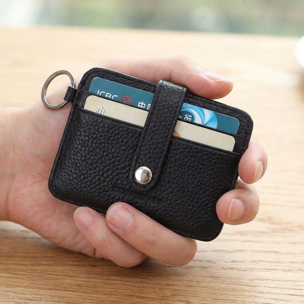 Fashion Waterproof Credit Card Bag Portable Hasp Closure Mini Coin Pocket Solid Color Wear-resistant Men's Wallet Daily Use
