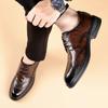 2026 Brand Business Casual Leather Shoes Oxfords Shoes for Men Brown Black Business Lace-up Office Brogue Pointed Dress Shoes