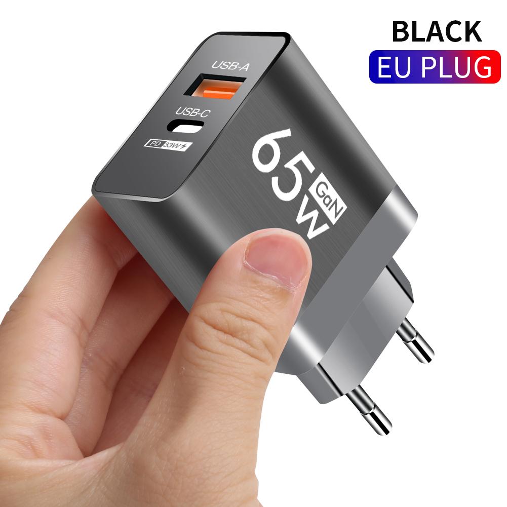 65W GaN USB C Charger Fast Charging Type C PD QC3.0 Quick Charge Mobile Phone Adapter for iPhone 14 15 Pro Xiaomi Redmi Oneplus