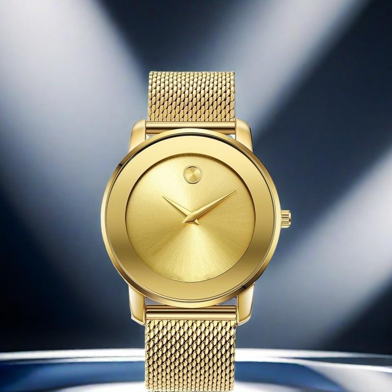 Роскошные наручные часы бренда MISSFOX Минималистичные модные кварцевые часы Классический дизайн Водонепроницаемые часы из нержавеющей стали с сетчатым браслетом