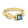 London Blue Topaz Twisted Vine Band Ring - 925 Sterling Silver Gold Vermeil
