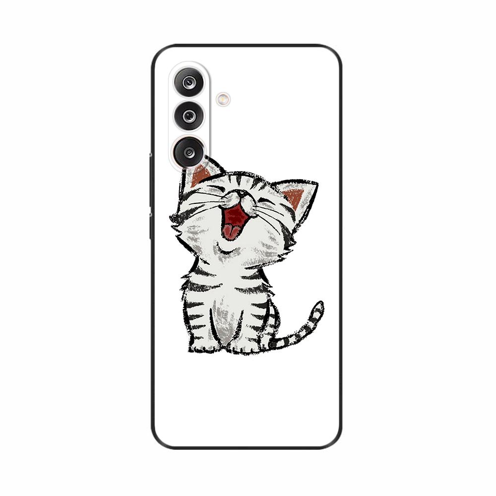 Чехол для Samsung M36 5G M366B Милые Цветы Кот Расписной Ударопрочный Силиконовый Задний Чехол Для Телефонов Samsung Galaxy M36 M35 M34