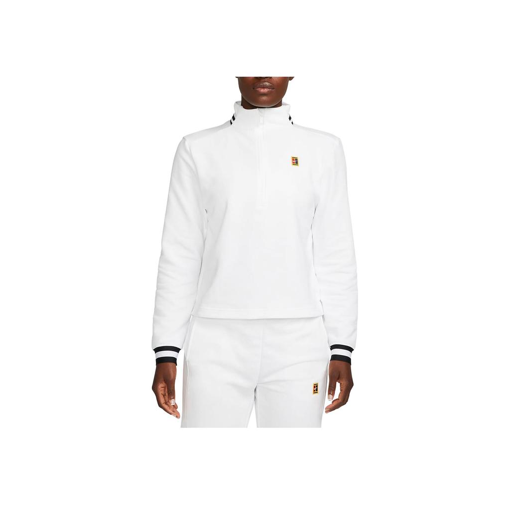 Nike Толстовка с воротником-стойкой и вышитым логотипом Court Dri-FIT Heritage, женские топы белого цвета FB4152-100