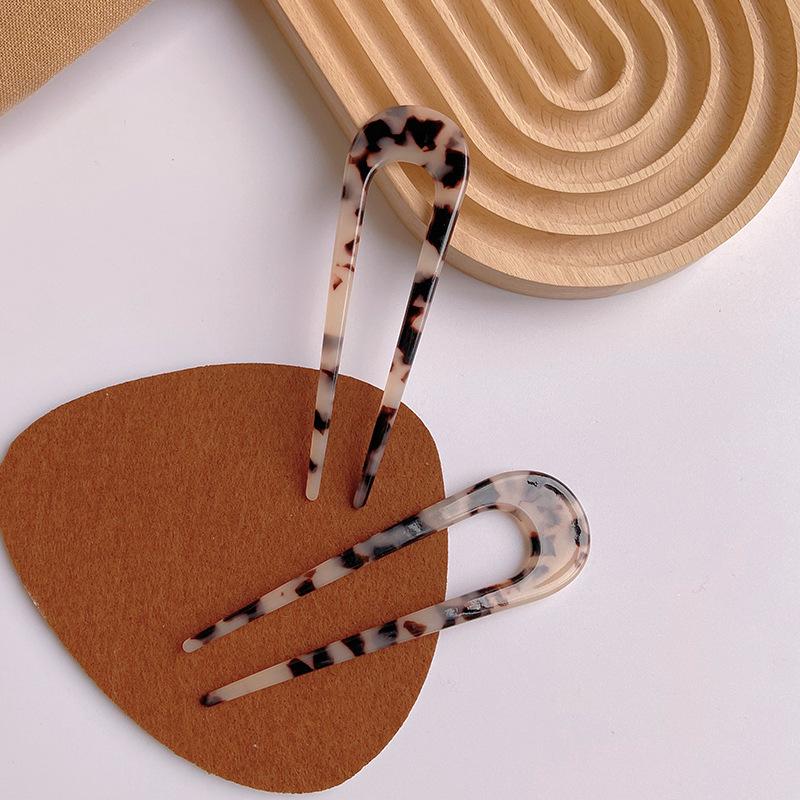 2 шт./лот Корейские палочки для волос Женская заколка для волос Элегантные красочные ацетатные палочки для волос с леопардовой текстурой Заколка для волос для девочек Аксессуары для волос