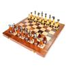 Collectible Wooden Folding Chess Game Board Set+ Brass Staunton Figure Pieces