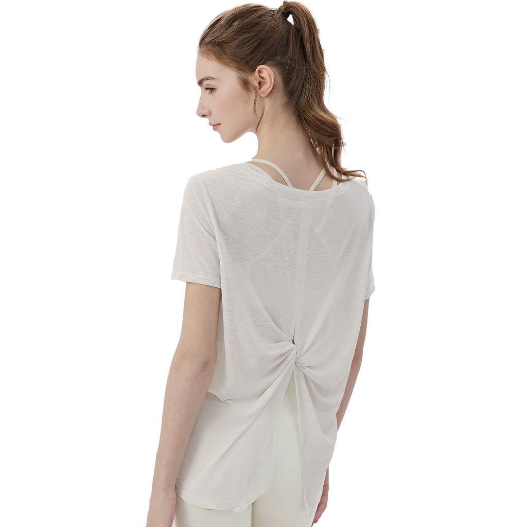 Spring and summer yoga short-sleeved women wear one-word collar fitness clothes, tops, loose, light and breathable Pilates sports blouses