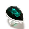 Хромовый диопсид Драгоценный камень Ручной работы 925 стерлинговое серебро Ювелирное изделие Кольцо Размер 7 j1y06
