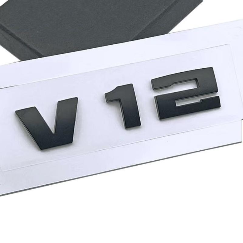 New 3D Font Numbers Letters v12 Emblem for BMW M760i Series F01 F02 G11 G12 Car Trunk Nameplate Logo Sticker Black Chrome MP1