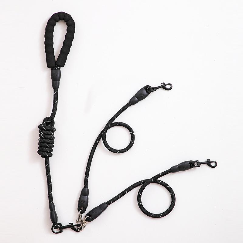 «Светоотражающий радужный поводок для двух собак — моноволоконный поводок для домашних животных»