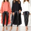 Women Blouse Shirt Asymmetrical Shirt Shirt Plus Long Sleeve