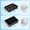 Ice Cube Trays (Set of 2), Silicone Sphere Ice Cube Mold with Lid & Large Square Ice Tray for Whiskey Cocktails