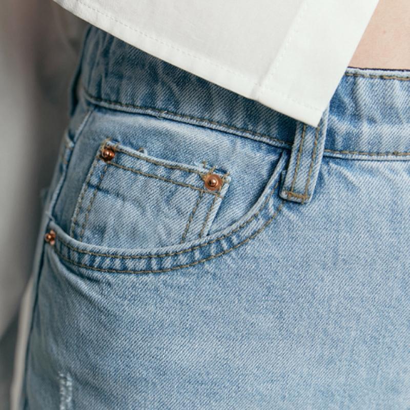 Maxza Distressed Light Blue Denim Baggy Pants Zc05ql400on