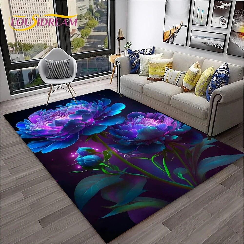 Ковер в скандинавском стиле с розой и цветами любви для дома, гостиной, спальни, дивана, коврика, декор, детский игровой коврик, нескользящий напольный коврик