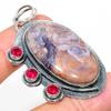Подвеска из натурального камня «Кровь дракона» с розовым рубиллитом из стерлингового серебра 925 пробы 2,36 дюйма n1Y60