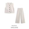 Kaslead New Women Clothes Western Style Blended Frayed Vest Vest Trousers 4387159 4387059