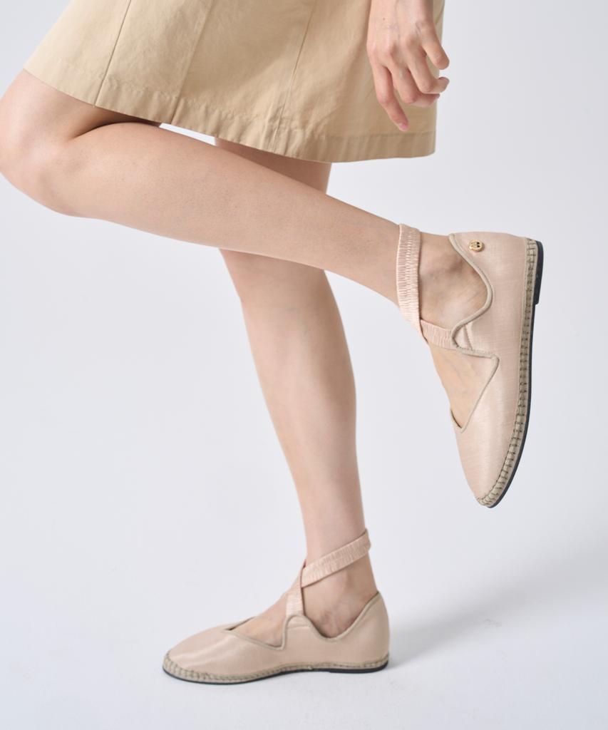 Sveti Stefan Elastic Band Ballerina Loafers_Cream Collar