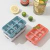 3 Pack Flexible Silicone Mini 6 Blocks Ice Tray Mold With Lid Ice Cube Box