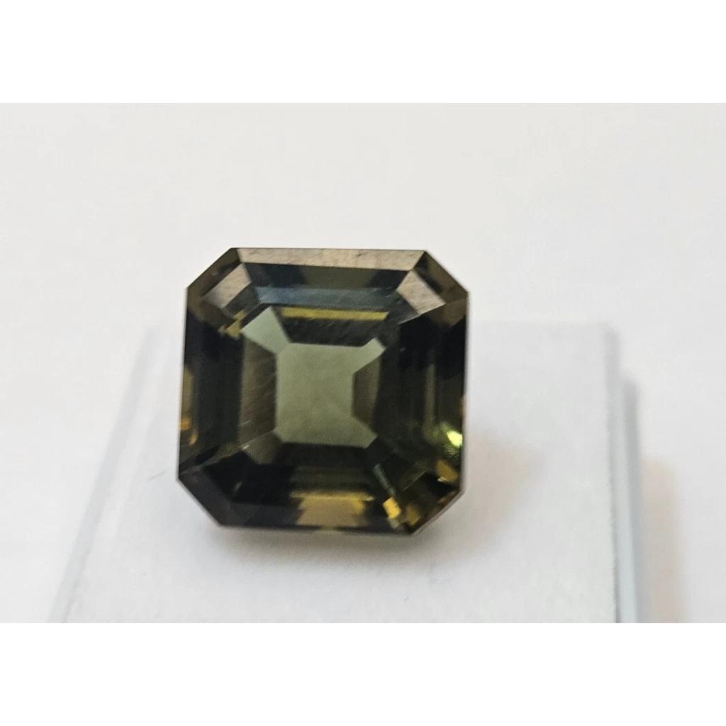 12+ Ct Natural Bi-Color Tourmaline Asscher Cut Beautiful Certified Gemstone