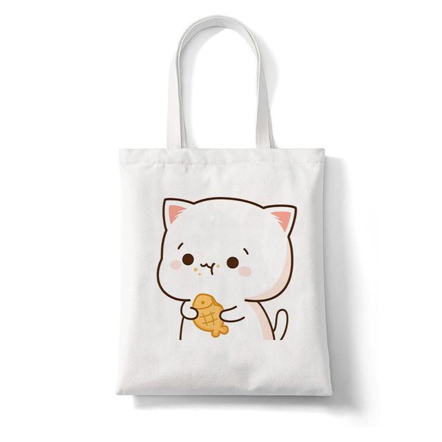Kawaii Cats Cute Animal Fashion Shopper Bag High Capacity Canvas Bags Women Tote Bag Handbags Casual Girl Shoulder Bag For Girls