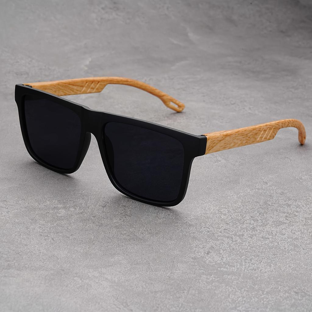 [Легкий дизайн] Винтажная оправа с текстурой дерева, повседневные очки для путешествий, ультралегкая поликарбонатная оправа с линзами из АС, модный дизайн унисекс