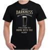 Guiness Hello Darkness My Old Friend Пиво Алкоголь Барбекю Футболка Удобная и Дышащая Мягкая Повседневная Носка Мужская Одежда Футболка