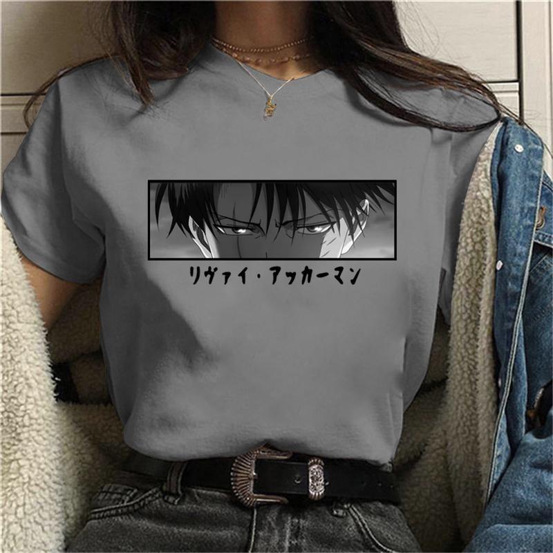 NEW Anime Levi Ackerman Print T Shirt Women Fashion Anime Crew Neck Short Sleeve Casual Loose Comfy Tees