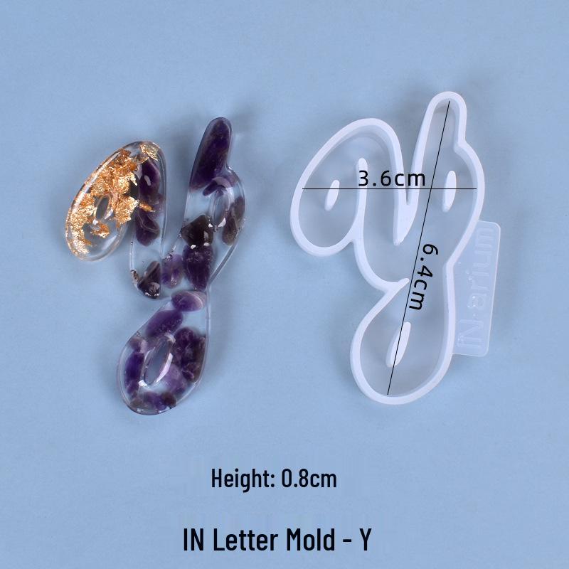 Crystal Resin Silicone Mold: 26 Irregular Letter Pendants for DIY Charms