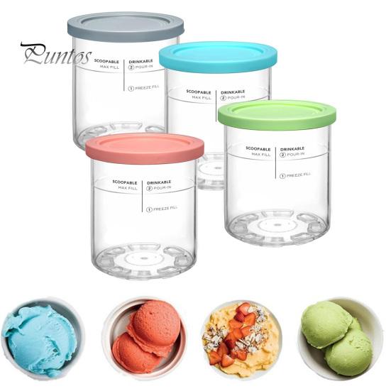 4 шт. контейнер для мороженого для мороженого Ninja NC500, защитная крышка с защитой от листьев, портативная кухонная портативная кухня, морозильная камера на 24 унции, чашка для пинты мороженого