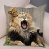 Africa Lion Pillow Case Decor Wild Animal Pattern Print Pillowcase Super Soft Plush Cushion Cover for Car Sofa Home 45x45cm