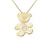 Children's Pendant - LÉA &; ARTHUR - TEDDY BEAR - Yellow Gold Plated - 925 Silver - Letter C