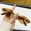 1/2Pcs Fashionable Polygonal Small Frame Retro Sunglasses For Women Metal Frameless Fashion Sunglasses 90292