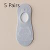 5 пар женских нескользящих носков-лодочек, летние тонкие и модные неглубокие нескользящие силиконовые носки-невидимки с мультяшным медведем