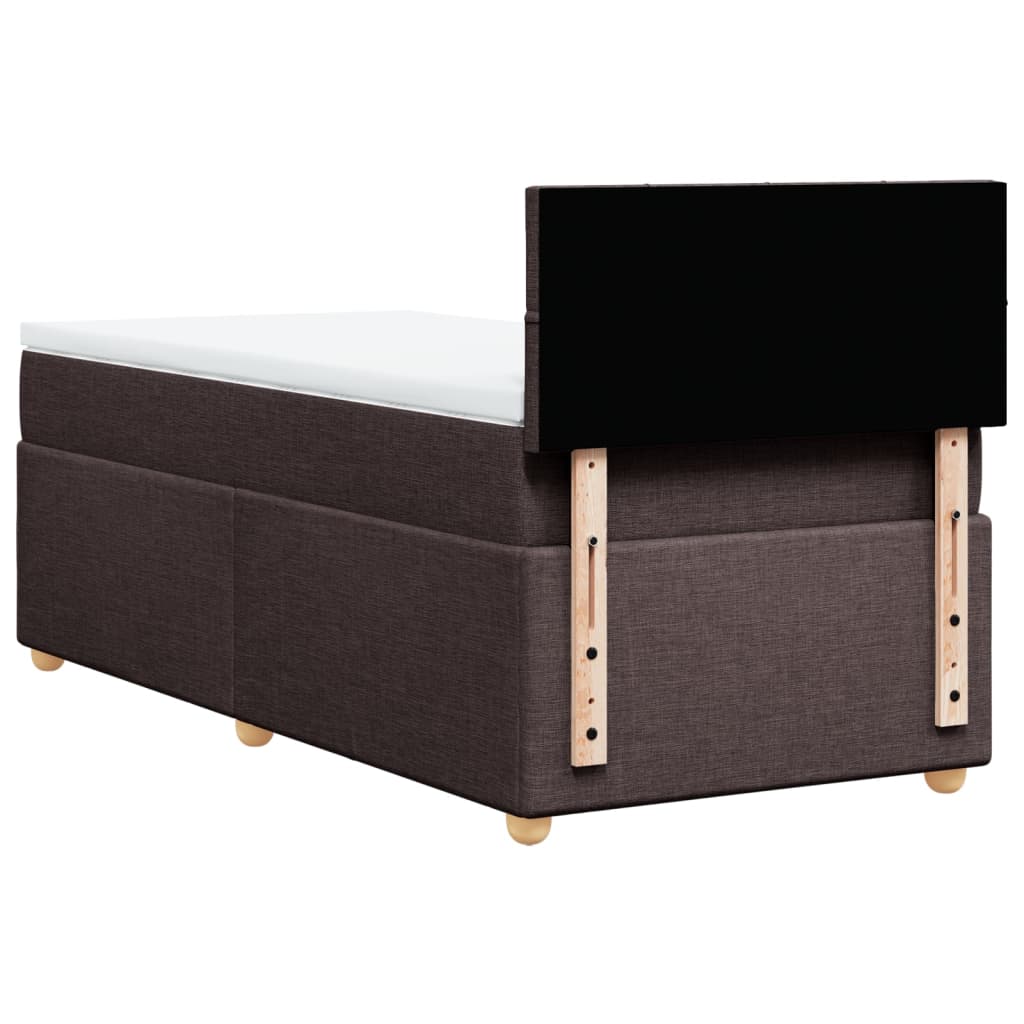Box Spring Bed with Mattress Dark Brown 80 x 200 cm Fabric