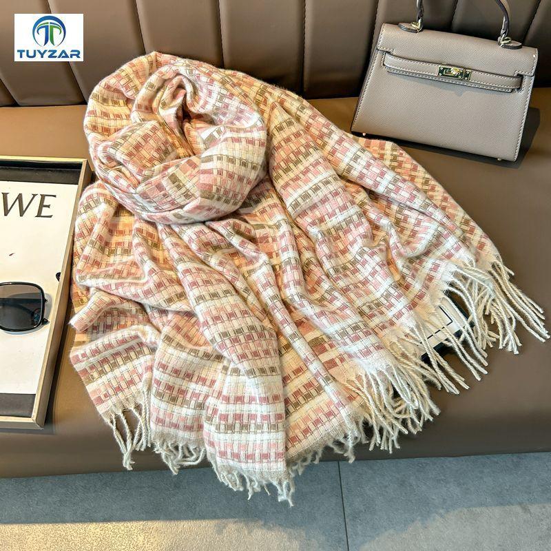 2024 Autumn And Winter New Extended Cashmere Scarf Versatile Women'S Warm Neck Protection Scarf Double Sided Scarf Shawl