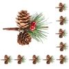 Mini Xmas Tree Accessories Pine Cones Pine Branches Xmas Decorations Small Flower Arrangements