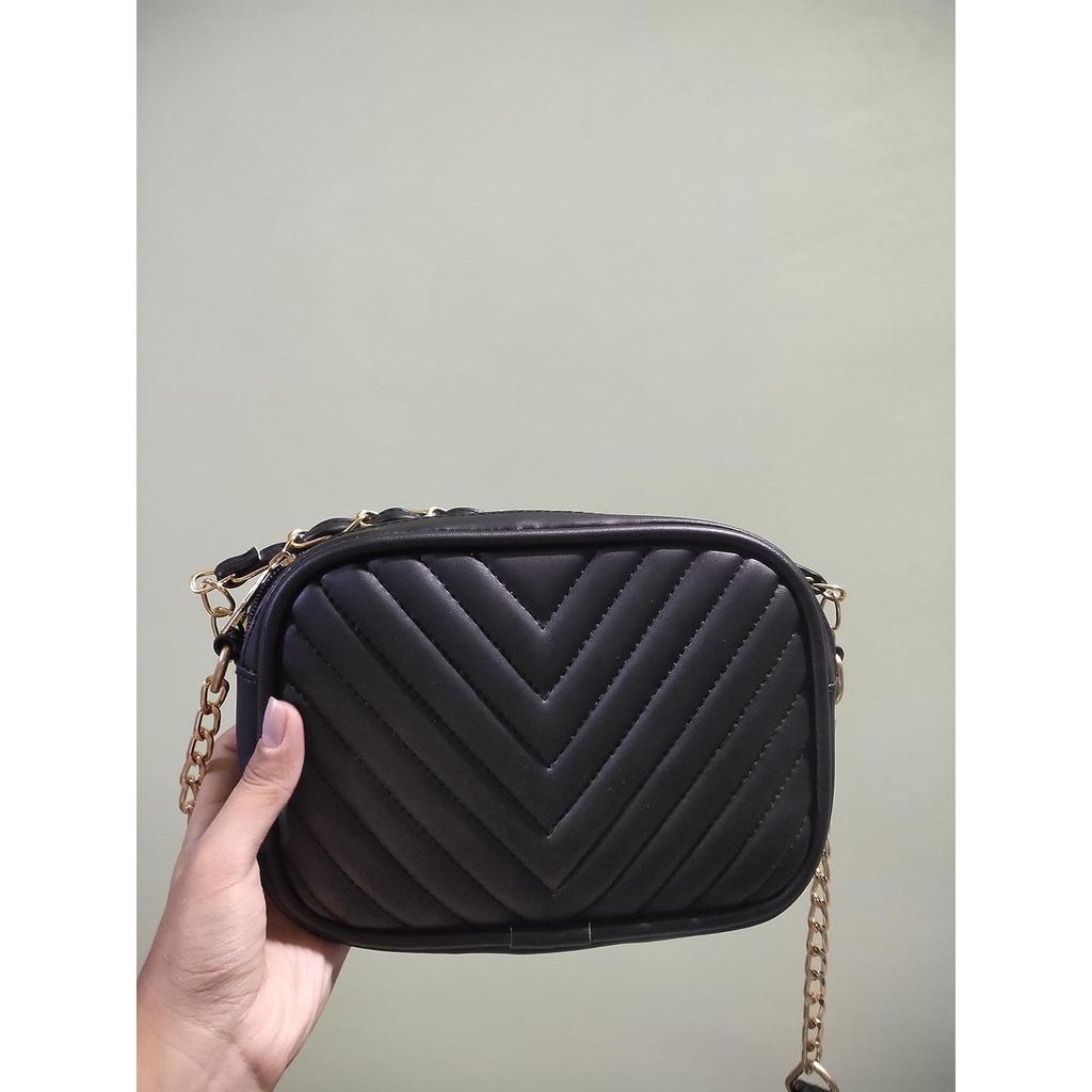 Стеганая сумка-слинг Vogueish для девочек/женщин (черный) | Стильные сумки через плечо на плечо для девочек